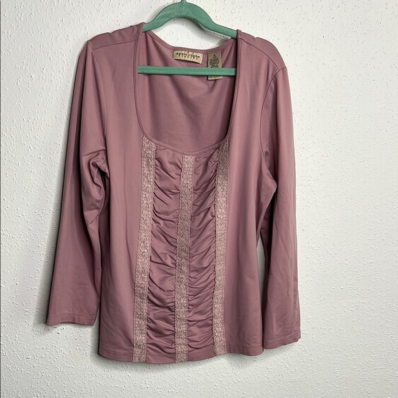 Apostrophe Tops - Apostrophe Pink Ruched Blouse